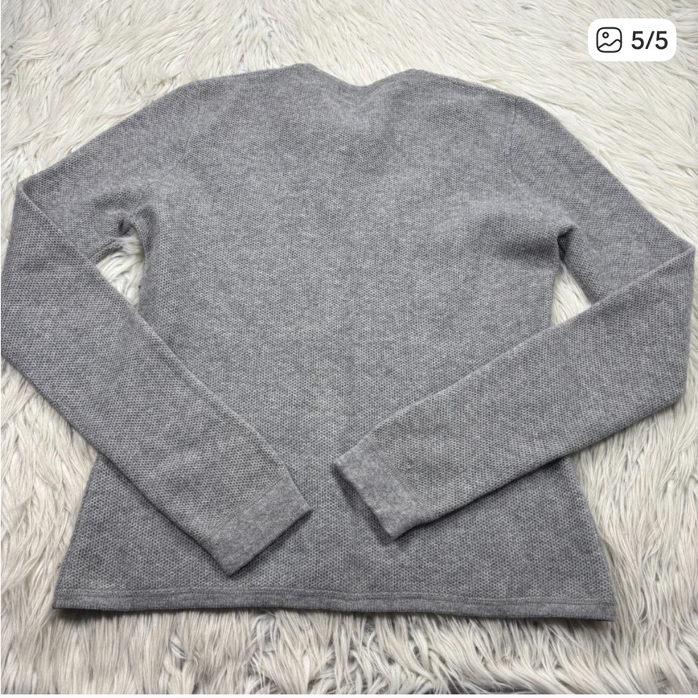 Artisan Women's M Gray Honeycomb Knit 100% Cashmere Pullover Sweater